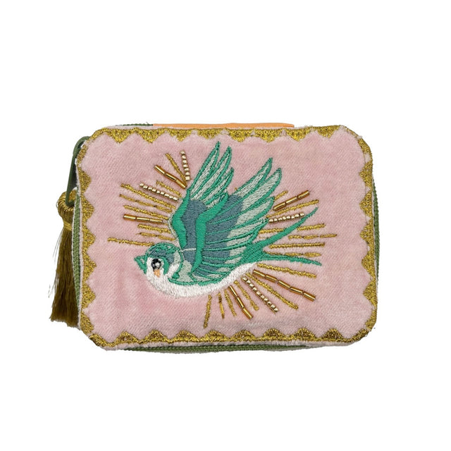 House of Disaster Embroidered Inked Bird Jewellery Box Embroidered Lid