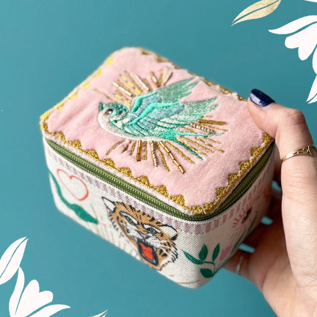 House of Disaster Embroidered Inked Bird Jewellery Box