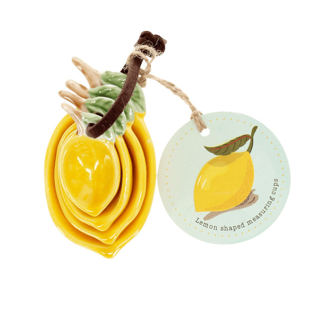 Lemon Ceramic Measuring Spoons Stacked