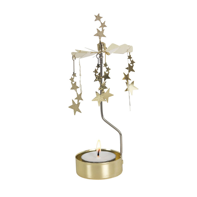 Night Sky Tea Light Rotary in Gold