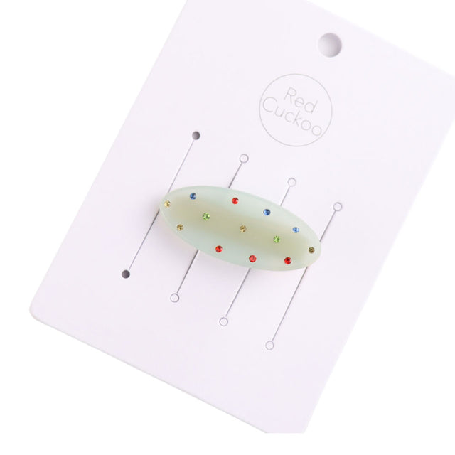 Pastel Green Oval Hair Clip
