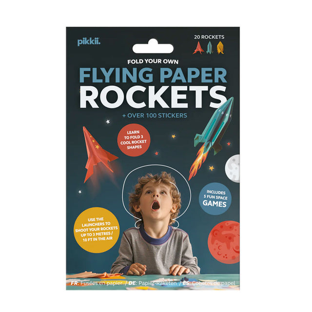 Pikkii Flying Paper Rockets Kit Packaging