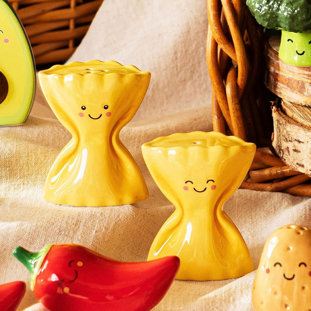 Pasta Farfalle Salt & Pepper Shakers in Situ