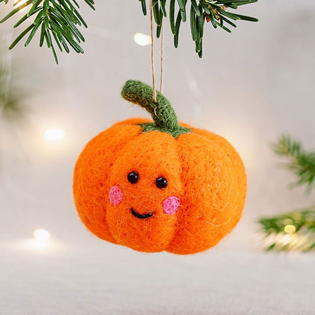 Happy Pumpkin Felt Hanging Decoration Sass & Belle