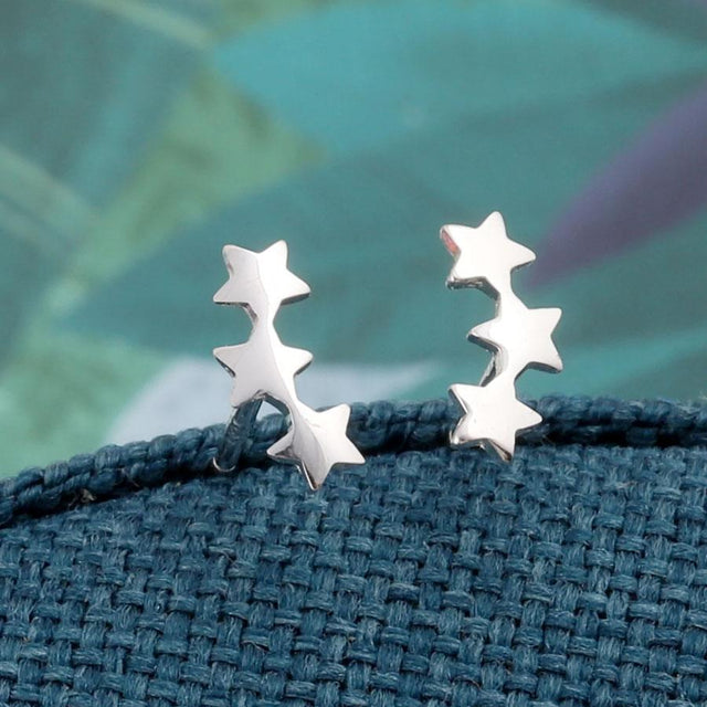 Reach for the Stars Mini Stars Silver Stud Earrings 2