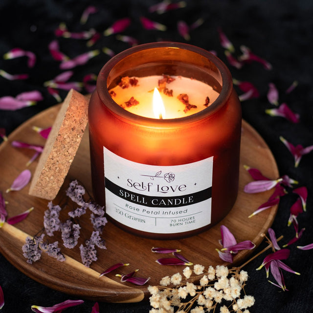 Self Love Rose Petal Infused Spell Candle