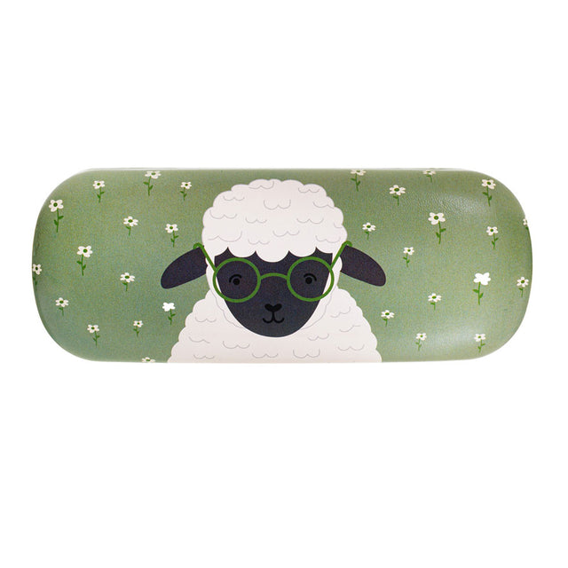Sheep Green Floral Glasses Case