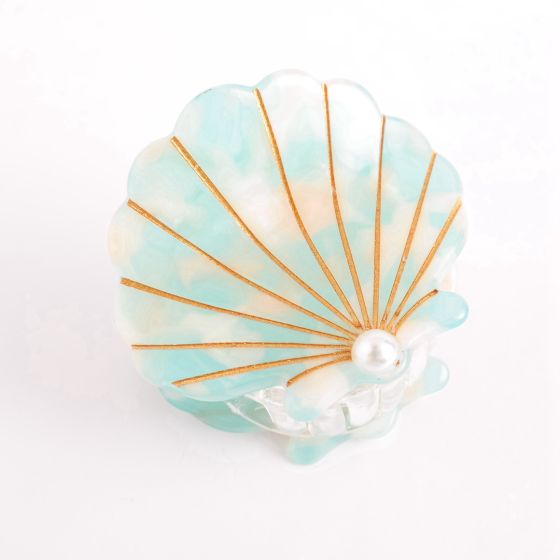 Sky Blue Shimmering Shell Hair Claw Clip