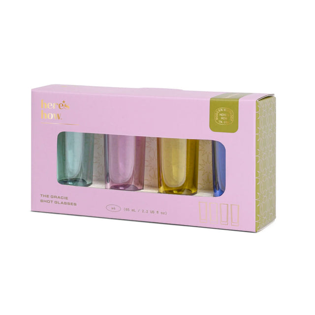 The Gracie Multi Colour Shot Glasses Set in Gift Box