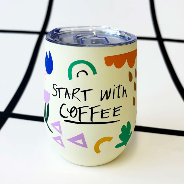 House of Disaster Start with Coffee Travel Mug