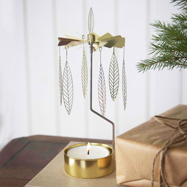 Salix Stig Tea Light Rotary in Gold