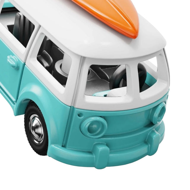Luxe Blue & Orange Surfer Van Keyring
