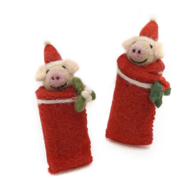 Mini Swaddling Piglet Felt Hanging Decoration - Assorted Designs