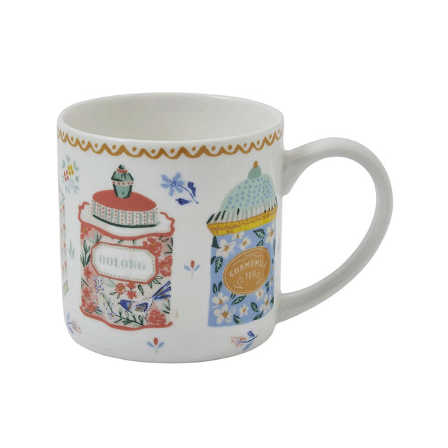 Tea Tins New Bone China Mug Reverse Illustration