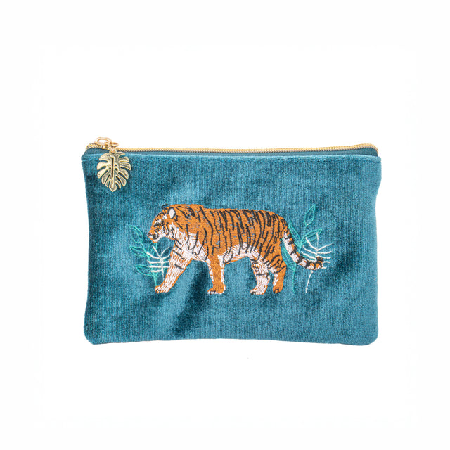 Sass and Belle Tiger Embroidered Zip Purse