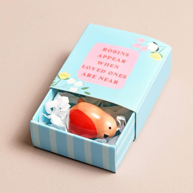 Tiny Robin Matchbox Ceramic Token Lisa Angel