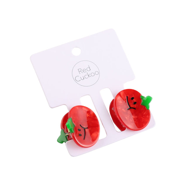 Mini Tomato Hair Claw Clip Set