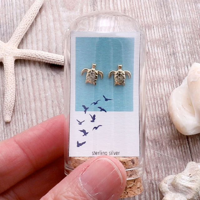 Attic Creations Turtle Stud Earrings in Gold