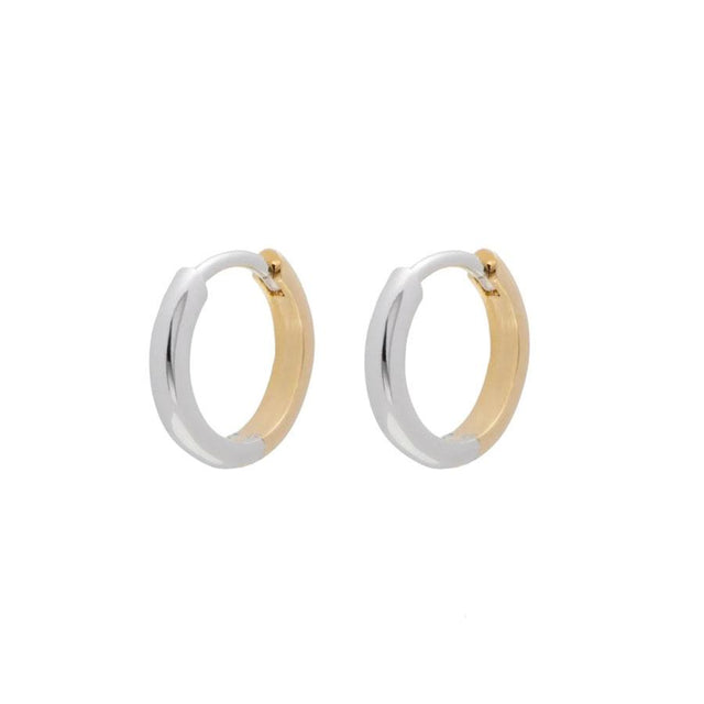 Two Tone Huggie Hoop Earrings 2