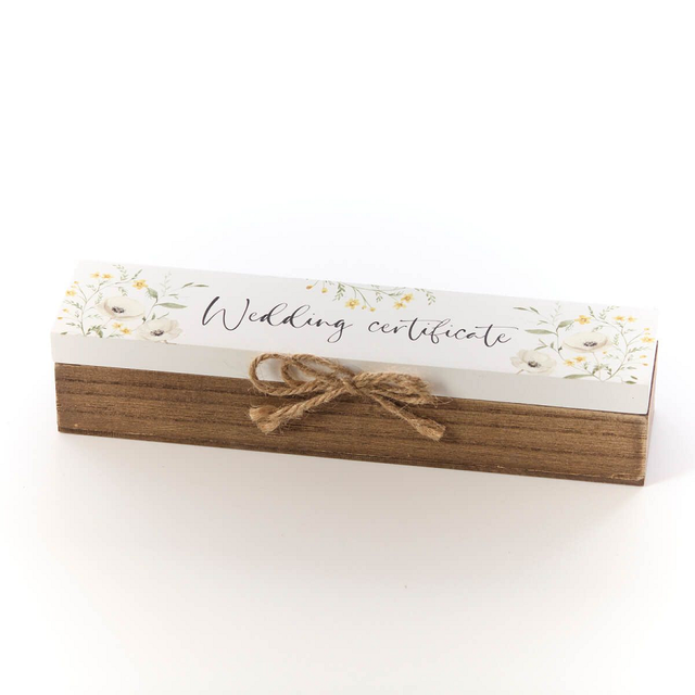 Wedding Certificate Wood Box plain background