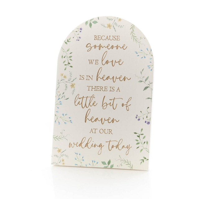 Wedding Plaque - Because Someone We Love blanc background