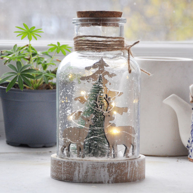 Winter Scene LED Jar