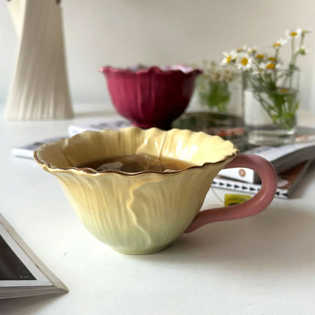 House of Disaster Posy Yellow Tea Cup