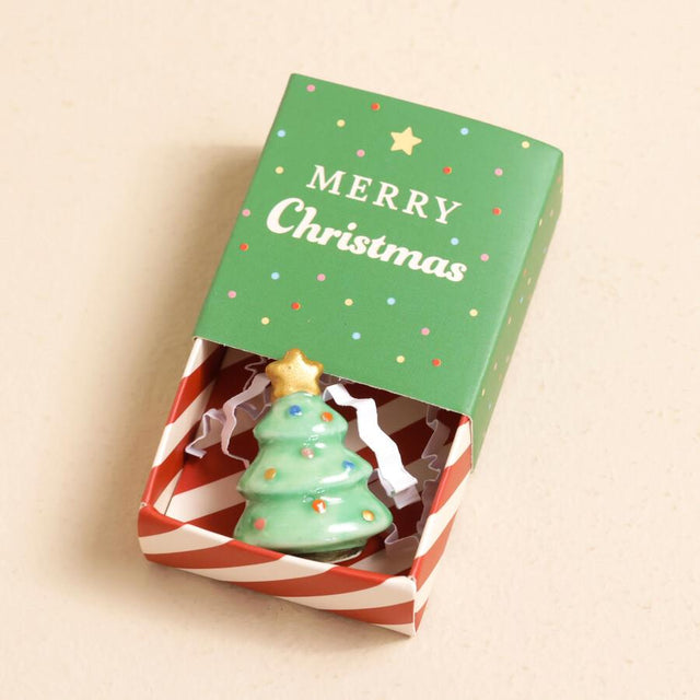 Christmas Tree Matchbox Ceramic Token