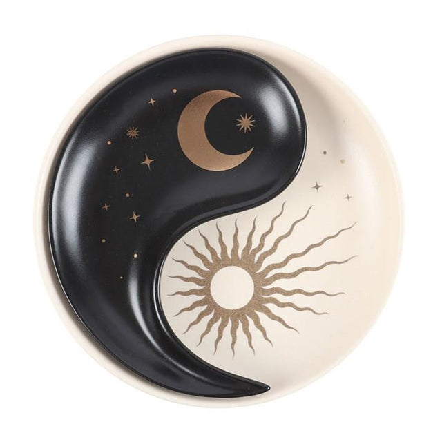 Yin Yang Ceramic Stacking Trinket Dish Set Stacked