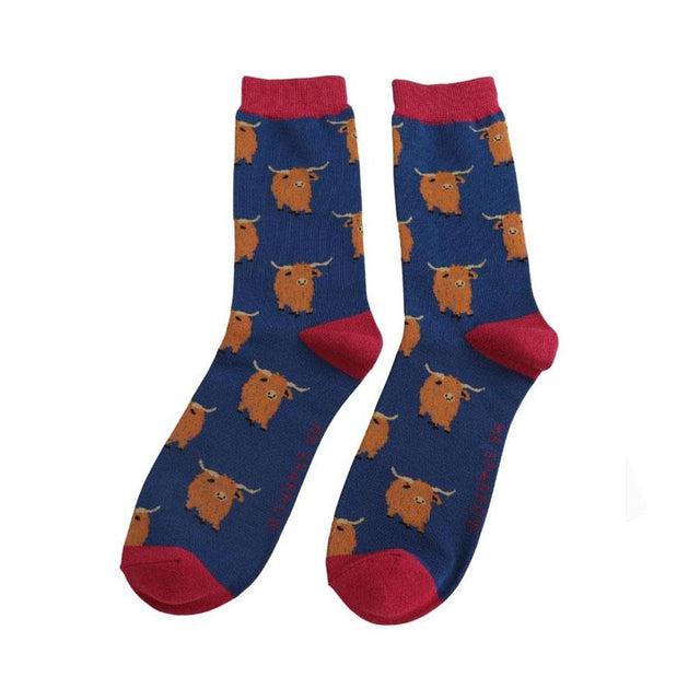 Highland Cow Men's Socks in Matchbox