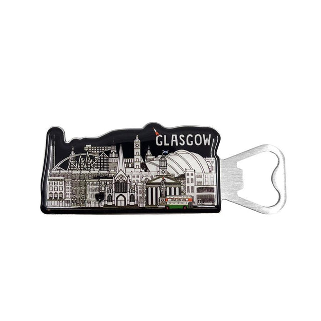 Glasgow Cityscape Fridge Magnet with Bottle Opener