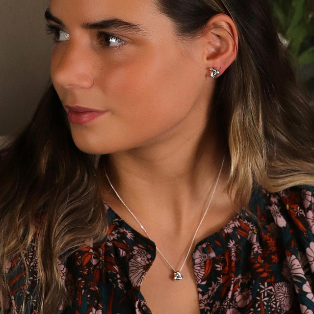 Silver Textured Infinity Knot Necklace