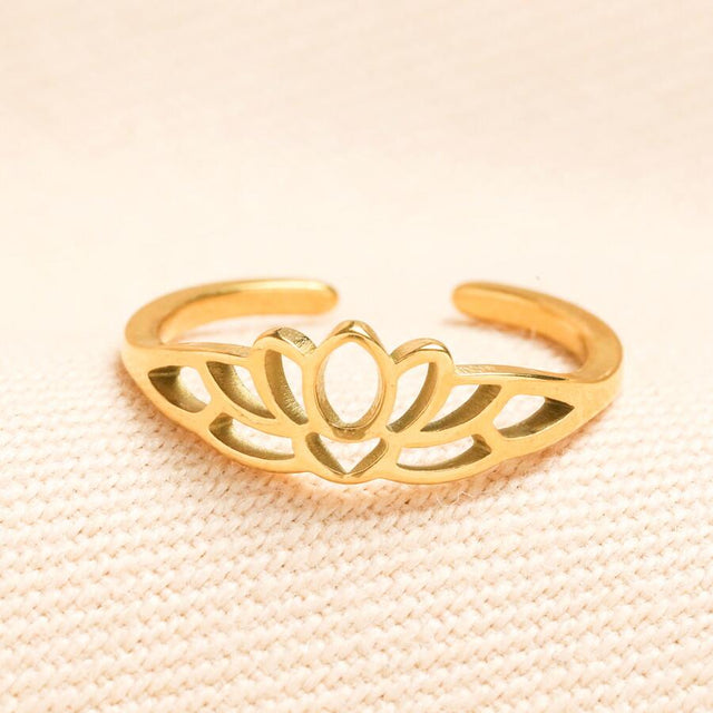 Gold Lotus Flower Toe Ring