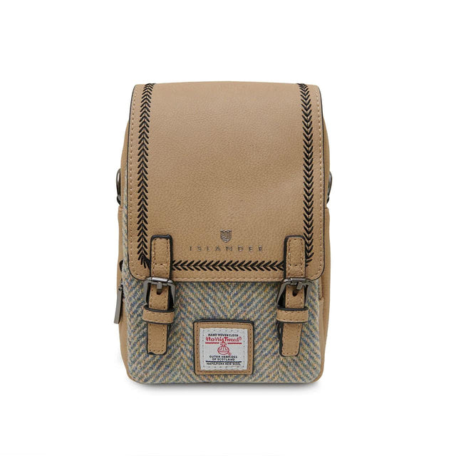 Harris Tweed Blue and Cream Herringbone Cross Body Bag