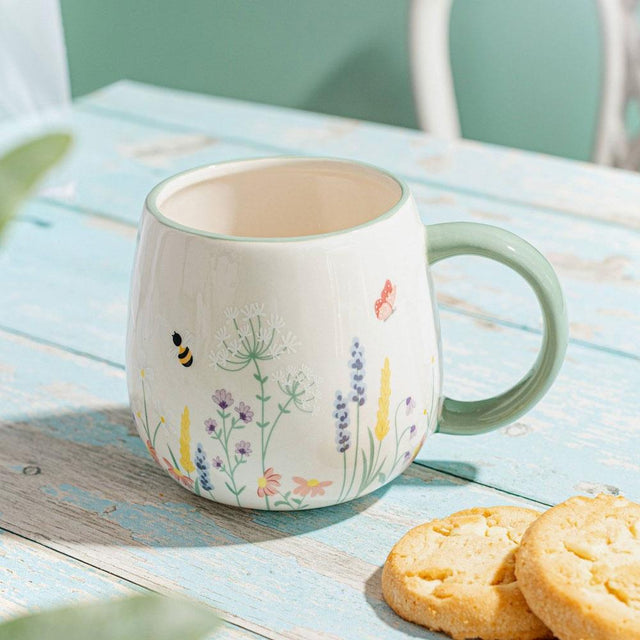 Stop and Smell the Flowers Bee Meadow Mug