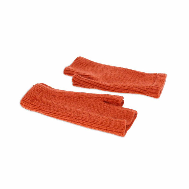 Burnt Orange Ruby Fingerless Gloves