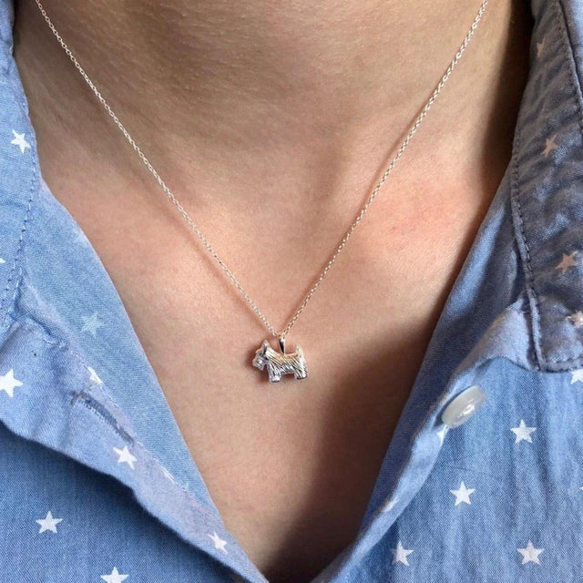 Silver Scottie Dog Pendant Necklace