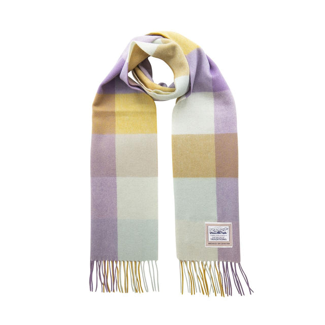Lavender & Amber Check Heritage Wool Scarf