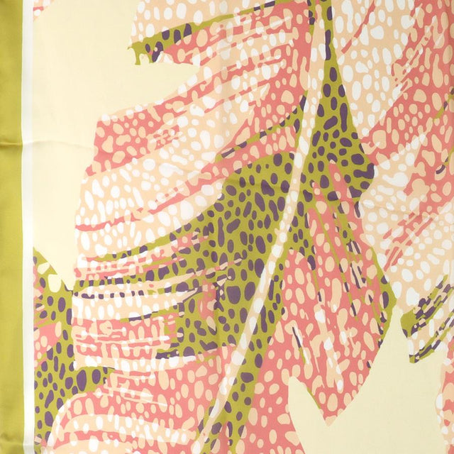 Peach and Lime Green Printed Scarf