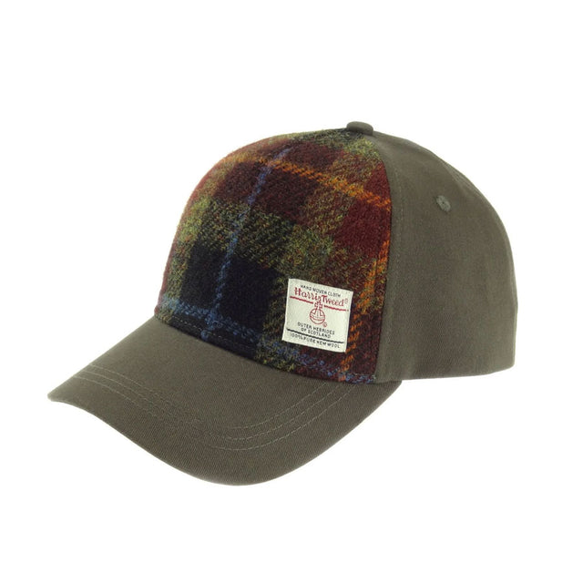 Baseball Cap with Harris Tweed in Rust Check