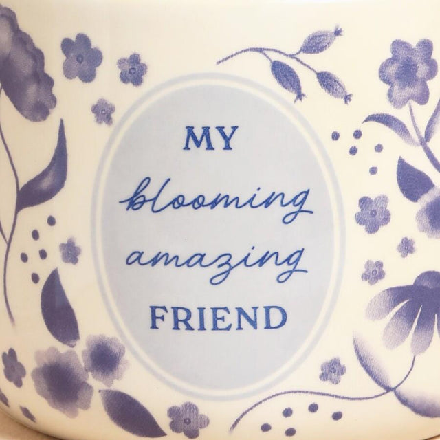 Amazing Friend Blue Wildflower Blooming Ceramic Mug
