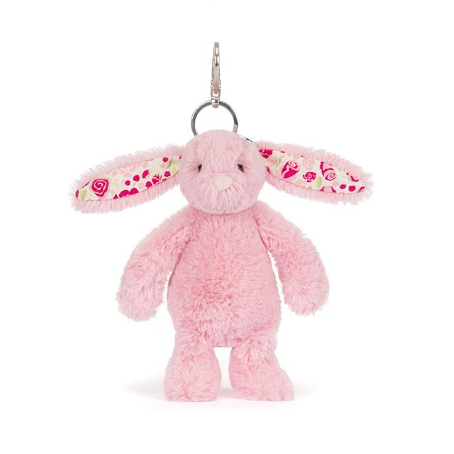 Jellycat Blushkin Blossom Bunny Bag Charm Front Facing