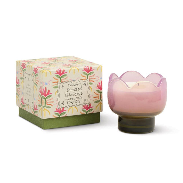 Bronzed Gardenia Tulip Glass Candle