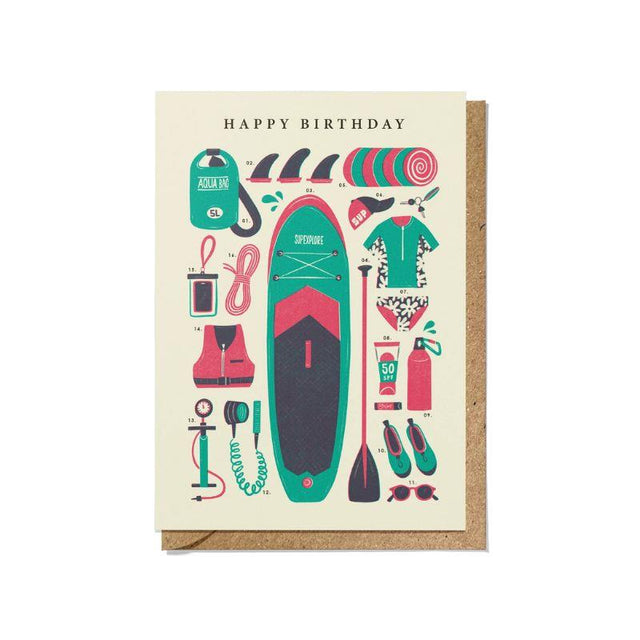 Paddle Boarding Kit Birthday Card