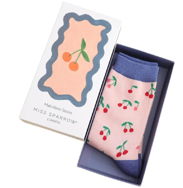 Mini Cherries Women's Socks in Matchbox