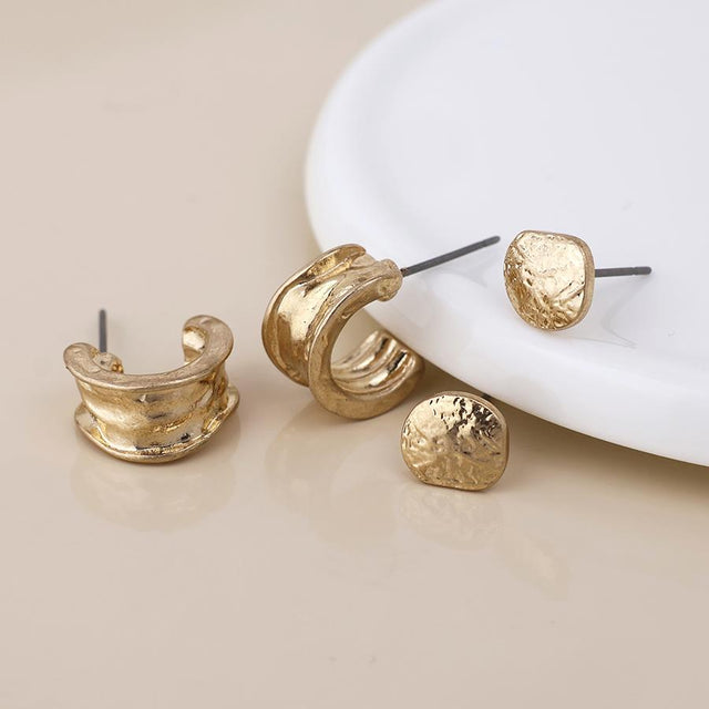 Worn Gold Solstice Earring Set