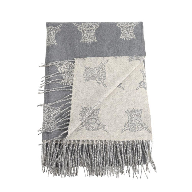 Grey Highland Cow Scarf