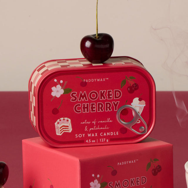 Smoked Cherry Printed Tin Candle