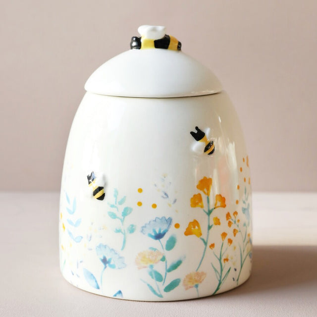 Cornflower Floral Ceramic Storage Pot