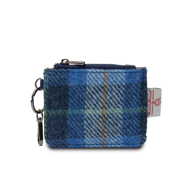 Blue Tartan Zip Wallet Card Holder